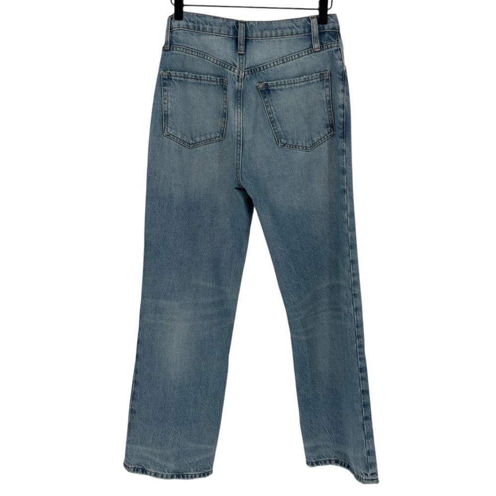 Frame Le Jane Crop Angled Zipper Jeans Size 27 Rhode Wash High Rise Distressed - Picture 3 of 11